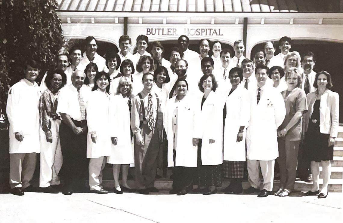 group of people on Butler Hospital steps