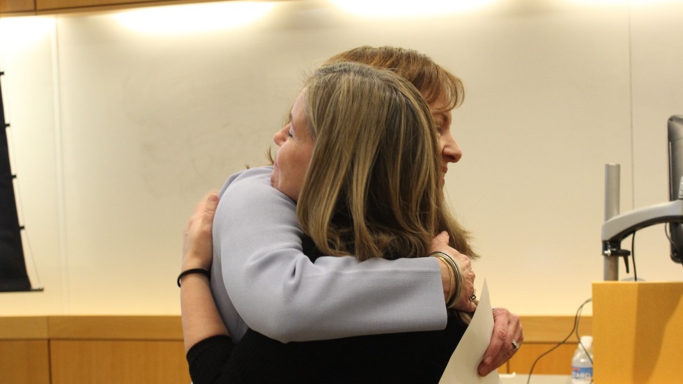 two people hugging